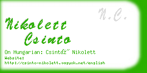 nikolett csinto business card